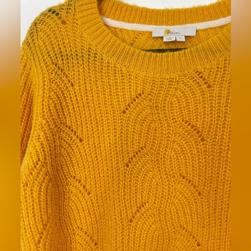 Boden Womens Golden Yellow Wool Blend Hadley Sweater Size Medium - Picture 10 of 14